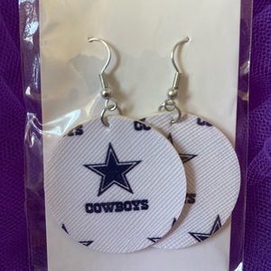 NFL Dallas Cowboys faux vinyl leather earrings
